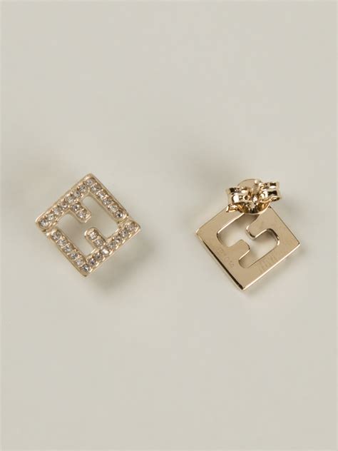 fendi diamond earrings|fendi prints on earrings.